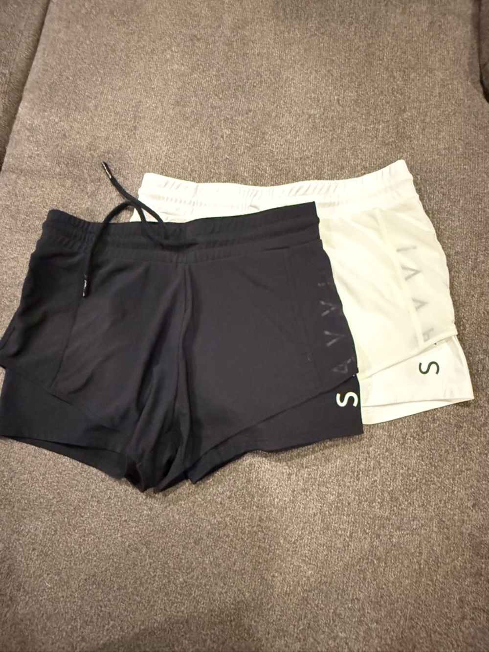 Bundle - SAVVi Women’s Athletic Shorts — Black and White Running Shorts